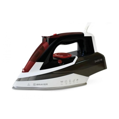 Iron Brayer BR4005, 2400 watts, ceramic soles, 25 g/min, 360 ml, black-red