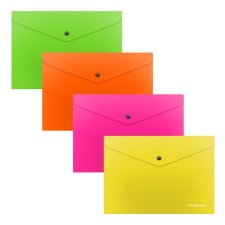 The convert folder on the A5+ button (239x189 mm), 180 μm, Erichkrause Glossy Neon, glossy, translucent, mix