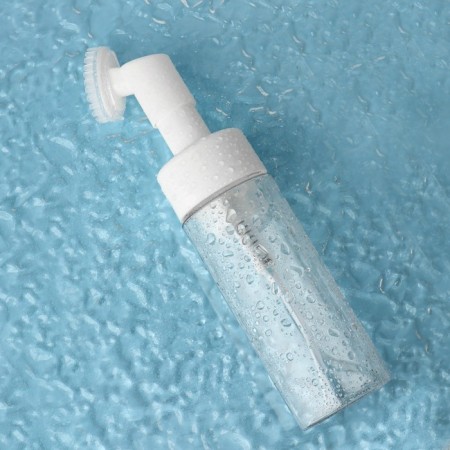 A bottle with a brush for washing, with a dispenser, 150 ml, white/transparent color-2