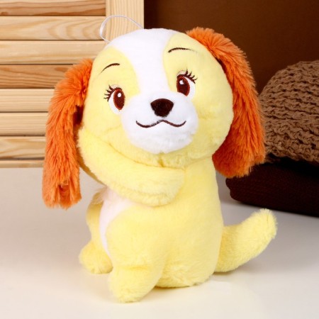 Soft toy "Dog", 20 cm, yellow color-1