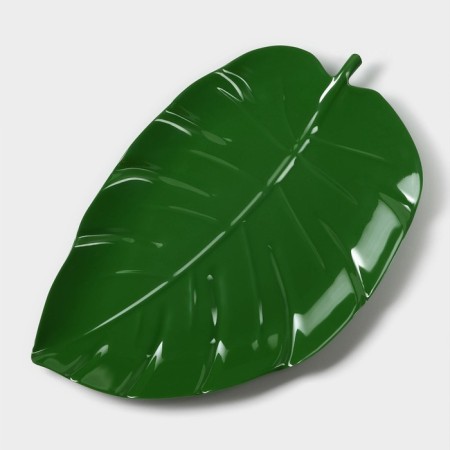 Serve dish "Liszt", 37.5 × 23.5 × 2 cm, green color-1
