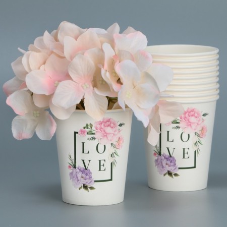 LOVE flowers glass, 250 ml-3