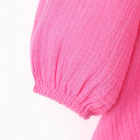 Children's dress with long sleeve KAFTAN "Muslin", size 28 (86 -92 cm) pink color-11