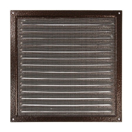 Ventilation grate Zein Lux RM3030M, 300x300 mm, with a grid, metal, copper antique-5