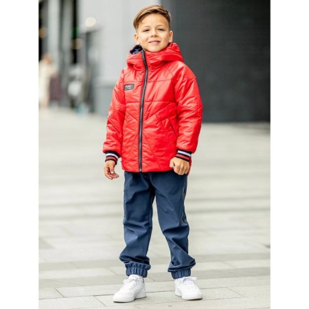 Bilateral jacket for a boy, height 134 cm, red-blue color-2