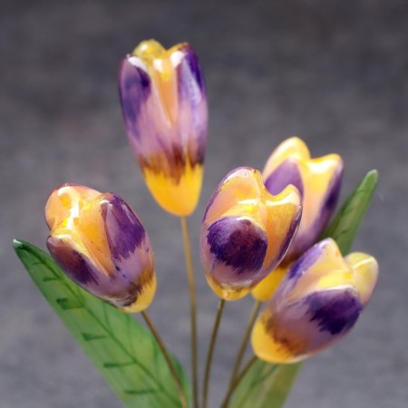 Souvenir "Crocus flowers", 5 flowers, selenite-2