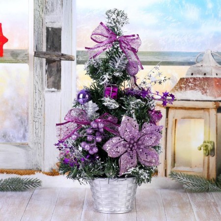 Christmas tree decor "Winter Forest" 40 cm, lilac-1