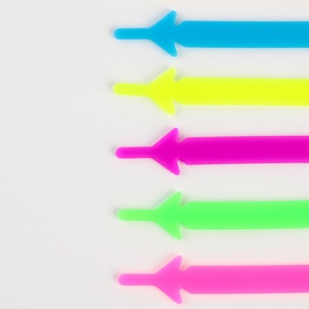 Silicone laces, set 6 pcs, color rainbow-6