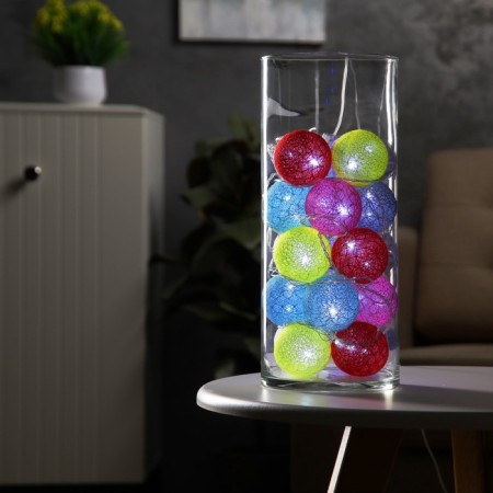 Garland “thread” 5 m with nozzles “Color Torma”, IP20, transparent thread, 20 LED, white glow, 220 V-1