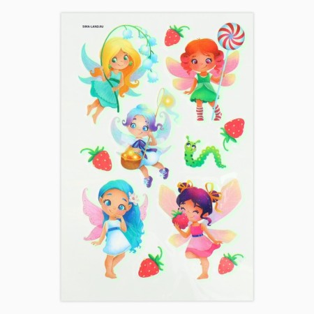 Ring 3 pcs with a tattoo "Beautiful fairy" 8 x 12 cm-3