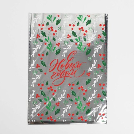 Plastic "branches" package, 20 x 30 cm, new year