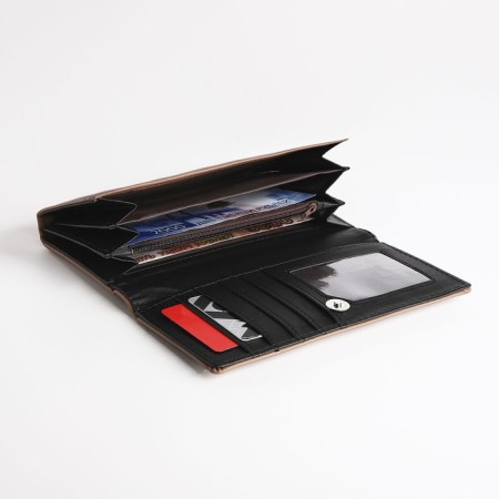 Women's wallet on magnet, beige color-3