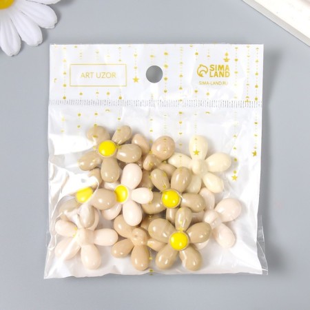 Busina for creativity plastic "Chamomile" Gloss Mix 1.2x3x3 cm-3