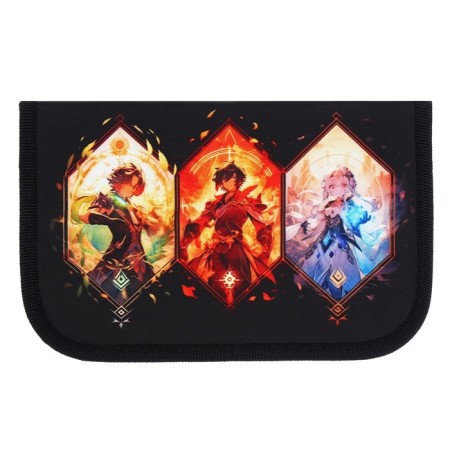 Penal 1 section, 130 x 210 x 40 mm, 2 folding strips, fabric, calligrata top, Content "Anime Game"-1