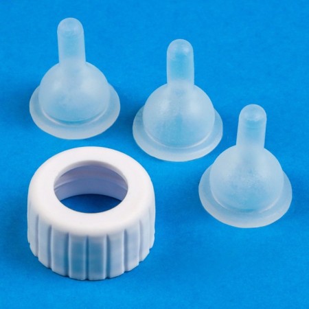 Set for feeding is soft, with a silicone base, 100 ml, white-3