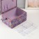 Casket for needlework "Drawn flowers on blue" 19x26x14.5 cm