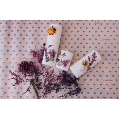 Set of candles - cylinders 3B1 (6x14 cm, 6x19 cm, 6x8.5 cm), white-5
