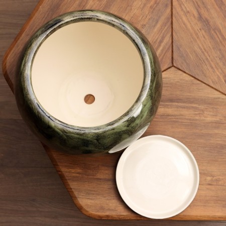 Set of pots 3 pcs. "Ball" green: 16 l, 3.7 l, 0.7 l-4