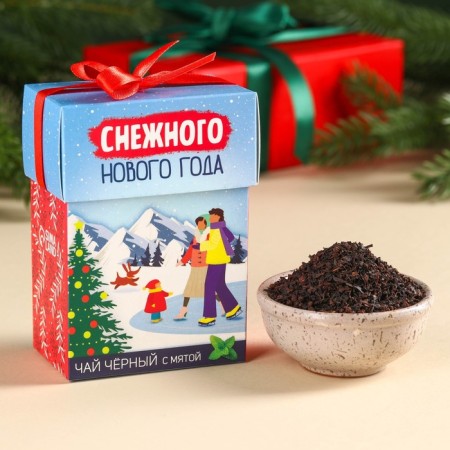 New Year! Black tea "Joy is not far off", taste: Mint, 50 g.-1