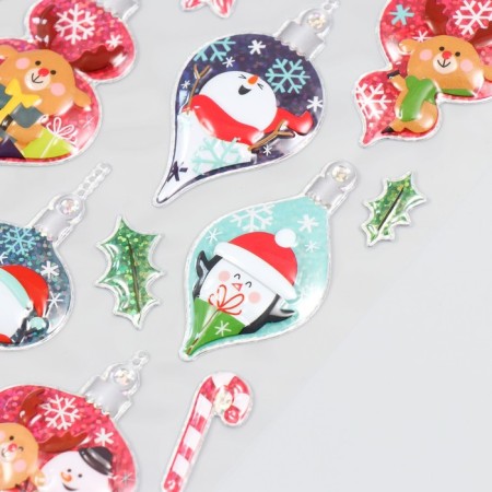 Decorative sticker Room Decor "New Year's toys 2" 14x25 cm-2