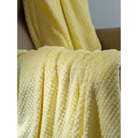 Mimosa plaid, size 200x220 cm, yellow color-5