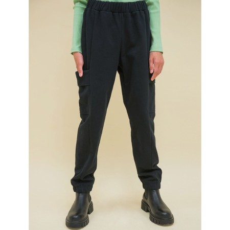 Pants for girls, height 134 cm, black color-1