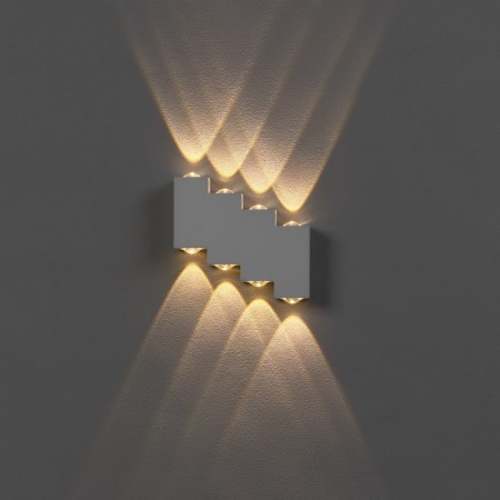 Facade lamp "Ray", FSD-012, 8 W, 3000K, 4 rays, IP65, 220 V, metal, white-2