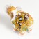 Polystone souvenir "White Elephant in the Golden Popone with blue inserts" MIX 9.5x5x7 cm