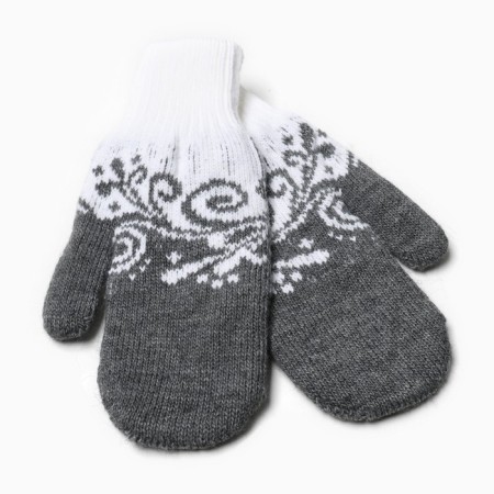 Women's mittens, gray color, size 18