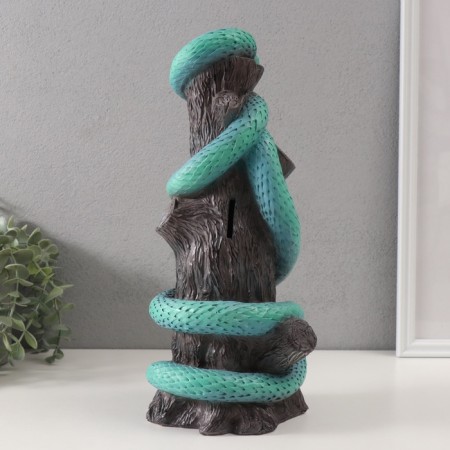 New Year's piggy bank "Snake on the stump" 33 x 14 x 15 cm.-3