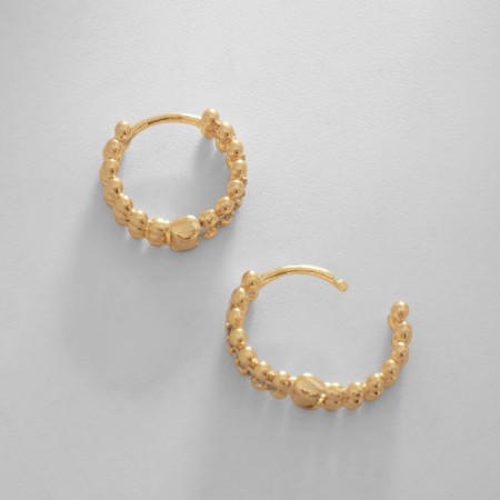 Xuping rings with beads, white color in gold, d = 1.3 cm-2