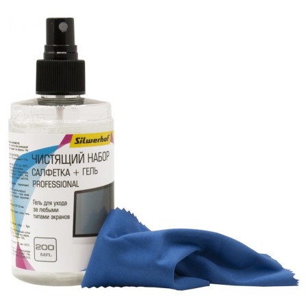 Cleaning set (napkin + gel) Silwerhof for screens and optics 200ml-2