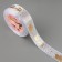 Satin tape with embossing "deer in the harness", 25 mm, 23 ± 1 m, white color/gold No. 01