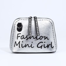 Bag Cross-Bodi with a zipper, silver color