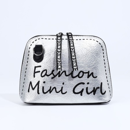 Bag Cross-Bodi with a zipper, silver color