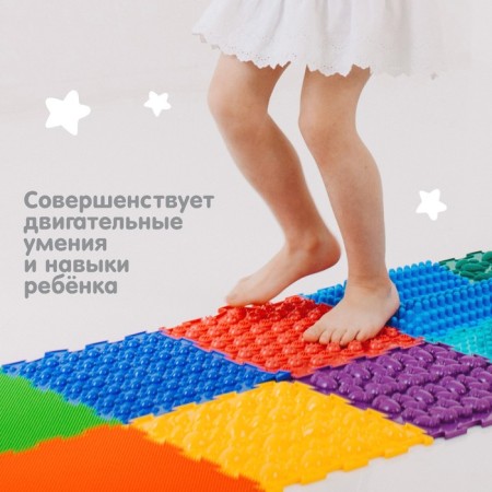 Modular massage rug orthodon "Thorns", hard, mix color-3