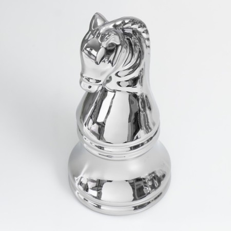 Souvenir Ceramics "Chess Figure. Horse" silver 20.5x10x10 cm-4