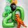 Foil ball 40 "number 0", green color, ind. Packaging