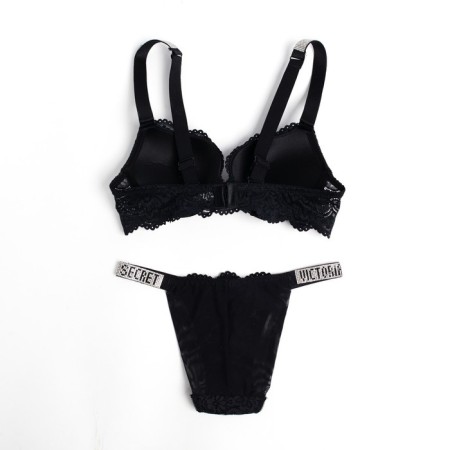 Circular women's set (top/panties), black mix, size 75V-15