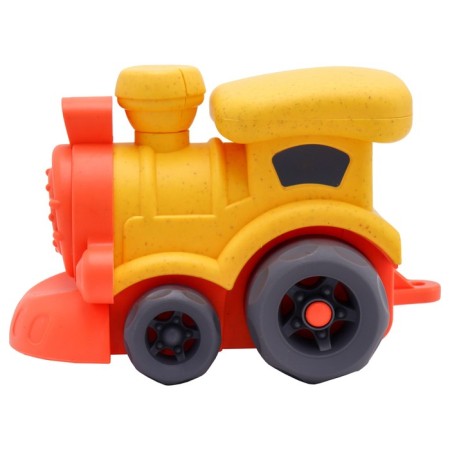 Eco-machine Funky Toys "Train", yellow color, 16 cm-1