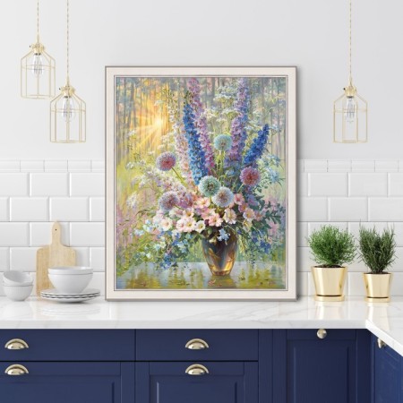 Reproduction of the picture "Amethyst bouquet", 40x50 cm, frame 45-a355-2