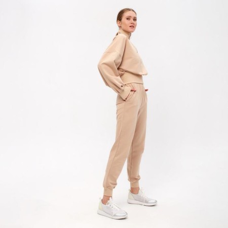 Costume (sweatshirt, trousers) minku: casual collection is beige color, size 42-2