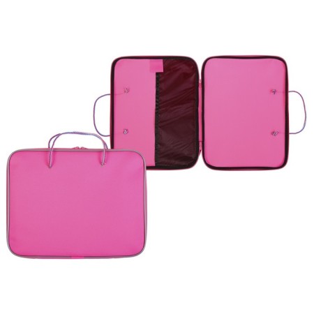 Folder with handles textile A4, 340 x 260 x 20 mm, "Office" 1Sh42 "Lux", inner pocket, pink