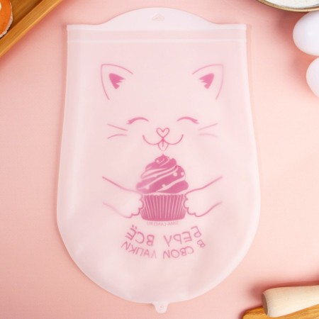 A bag for kneading the “cat” dough, silicone, 31 x 21 cm-3