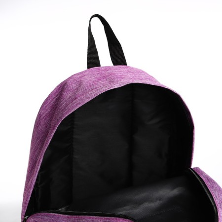 School backpack from textiles on lightning, external pocket, lilac color-5