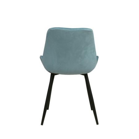 “Quarter U” chair, velor tenerife Dusty Blue / Metal Black-2