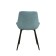 “Quarter U” chair, velor tenerife Dusty Blue / Metal Black