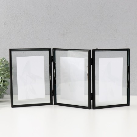Photo frame Metal in 3 photos 10x15 cm "Loft. Strict lines" black 20x45x1 cm-3