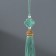 Textile suspension, plastic "Knot of happiness and infinity" Green 0.7x1x9.5 cm