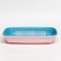 Rounded toilet with a mesh of 33.5 x 25 x 6 cm, blue/pink